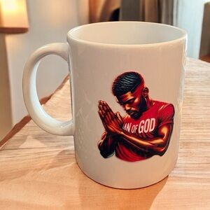 Vibrant Red and White Ceramic Mug with Bold Design